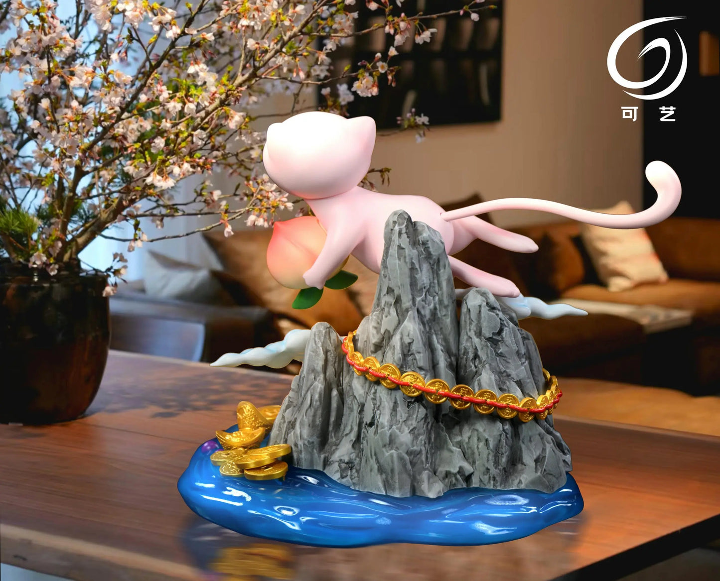 Pokemon Ke Ki Mo Wan Studio Fortune Mew Resin Statue