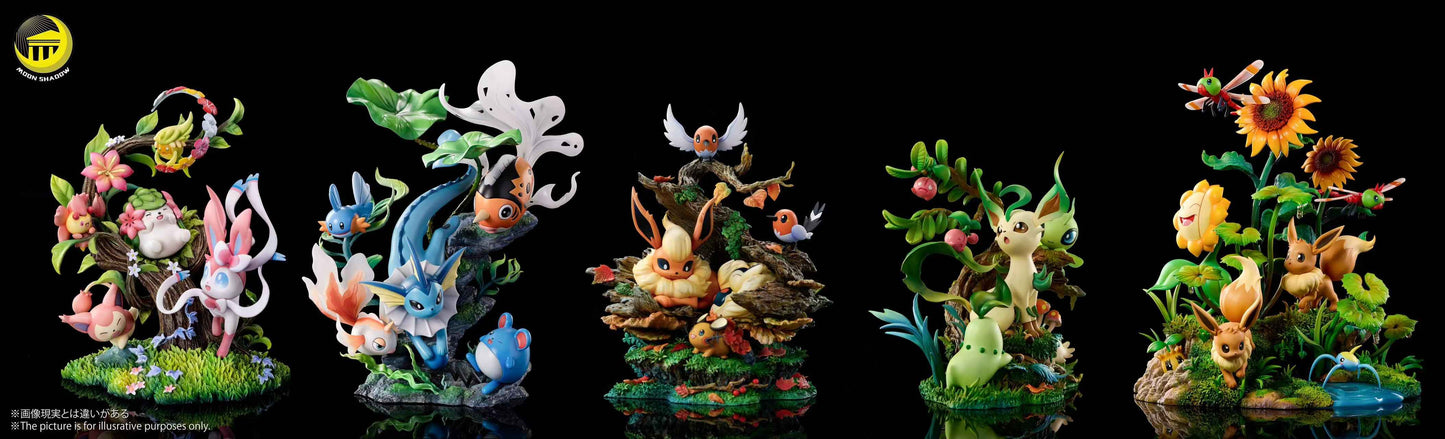 Pokémon Moon Shadow Studio Pikachu & Eevee Resin Statue