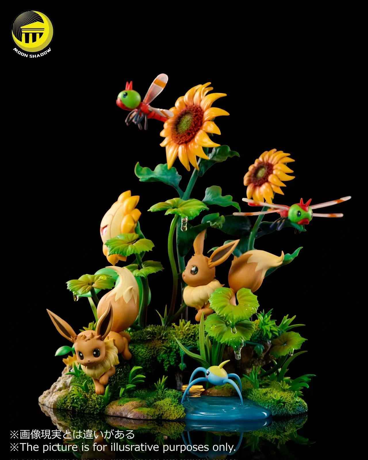 Pokémon Moon Shadow Studio Pikachu & Eevee Resin Statue