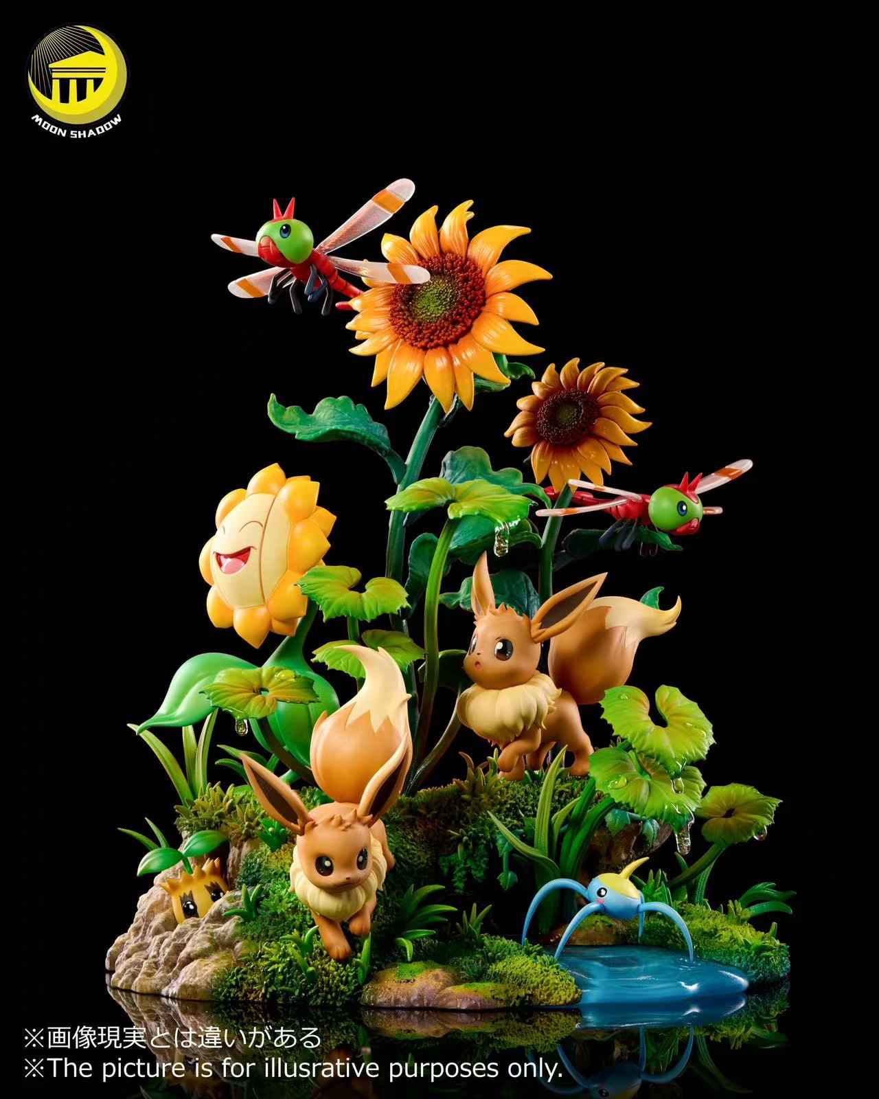 Pokémon Moon Shadow Studio Pikachu & Eevee Resin Statue