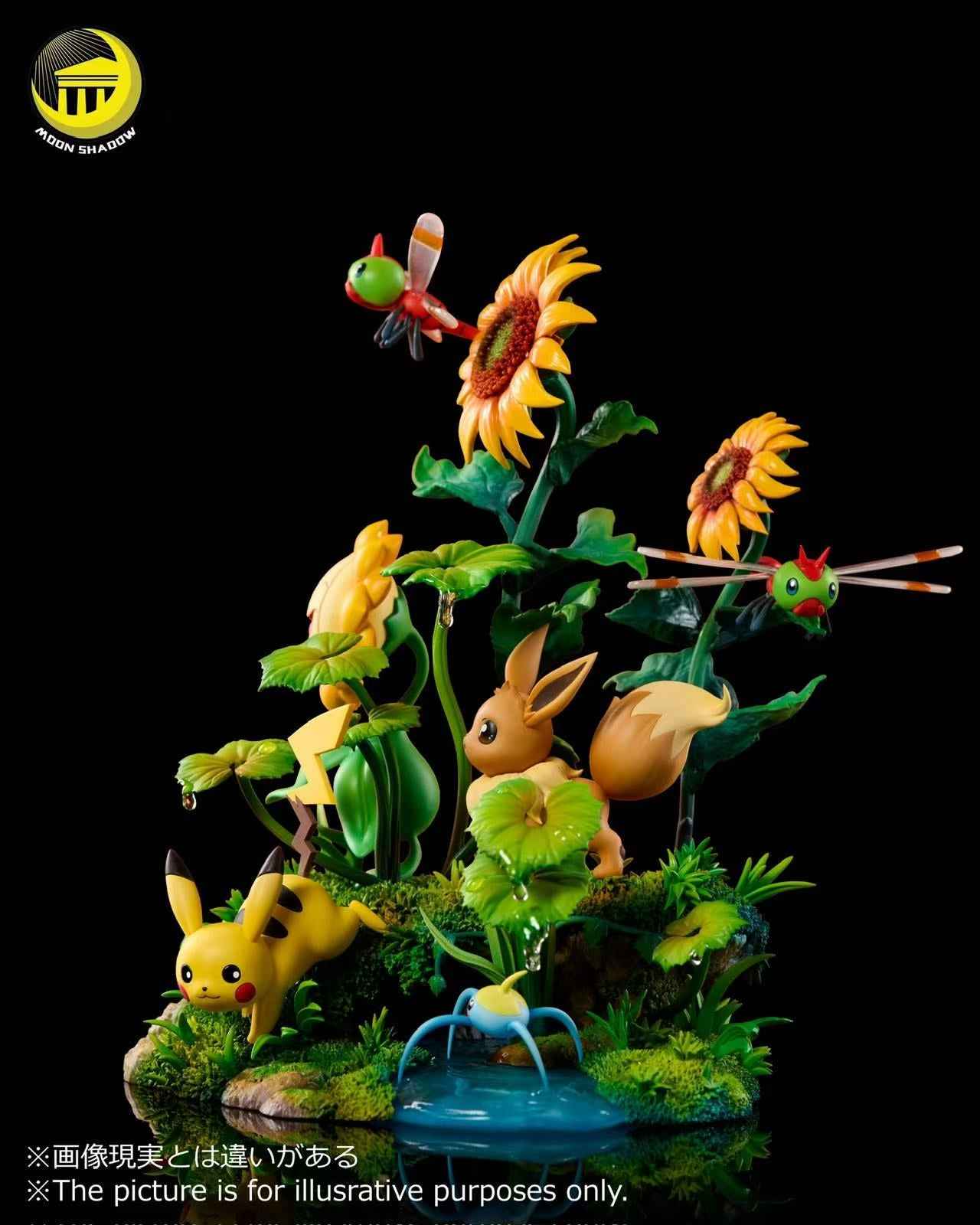 Pokémon Moon Shadow Studio Pikachu & Eevee Resin Statue