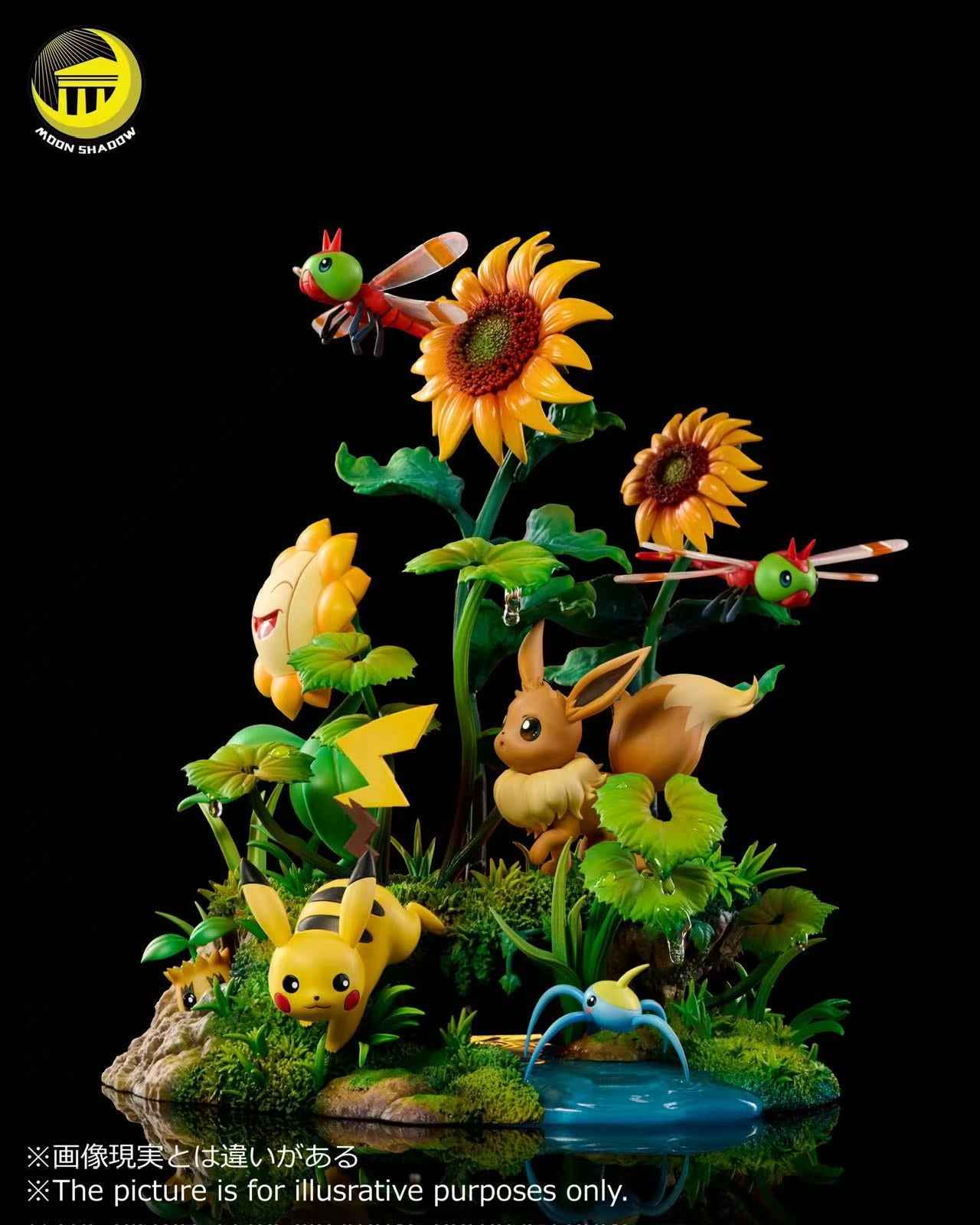 Pokémon Moon Shadow Studio Pikachu & Eevee Resin Statue