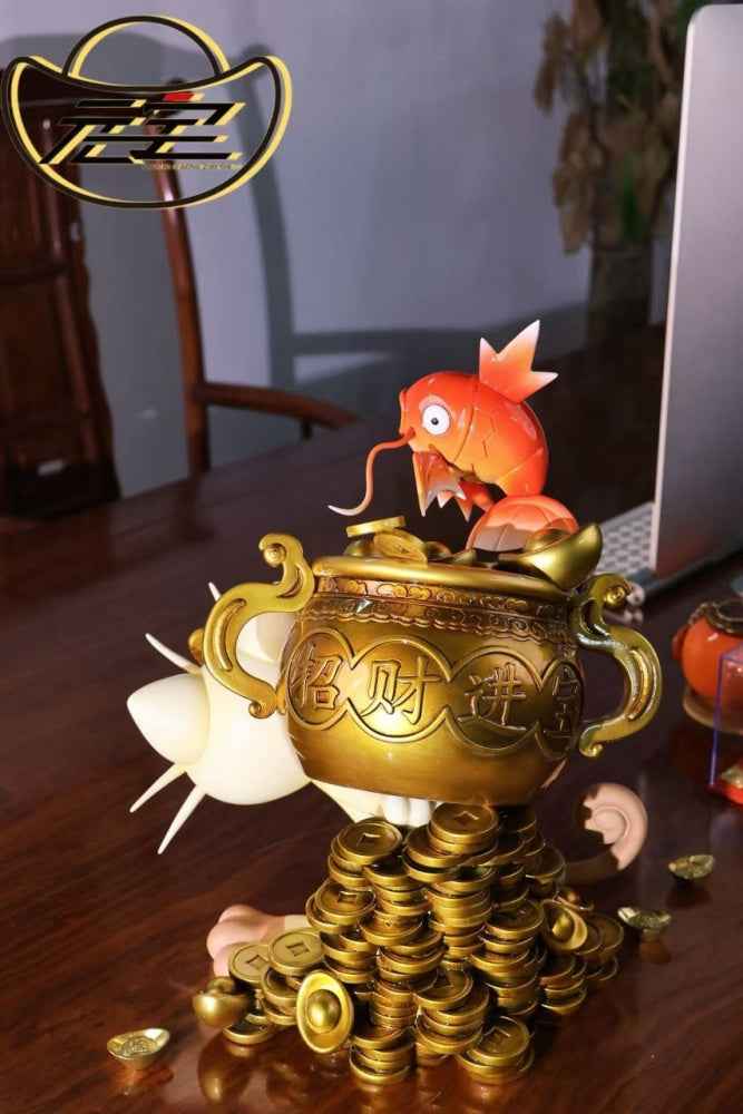 Pokémon Yuan Bao Studio Meowth & Magikarp Resin Statue