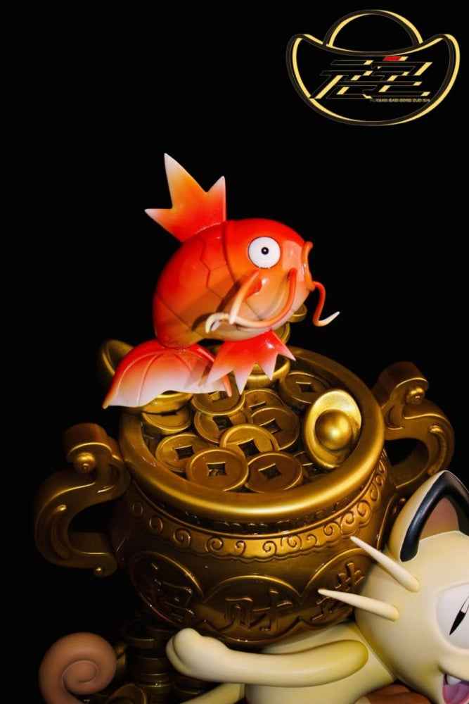 Pokémon Yuan Bao Studio Meowth & Magikarp Resin Statue