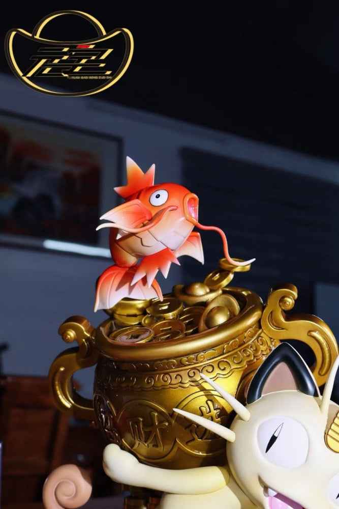 Pokémon Yuan Bao Studio Meowth & Magikarp Resin Statue