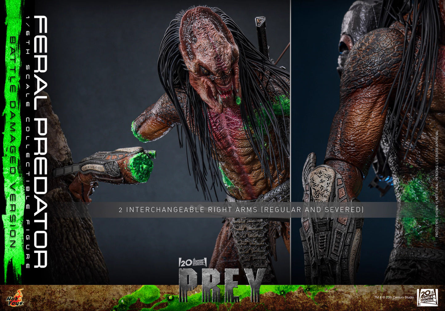 Predator Hot Toys Prey Feral Predator (Battle-Damaged Version) TMS173 1/6 Licensed Action Figure