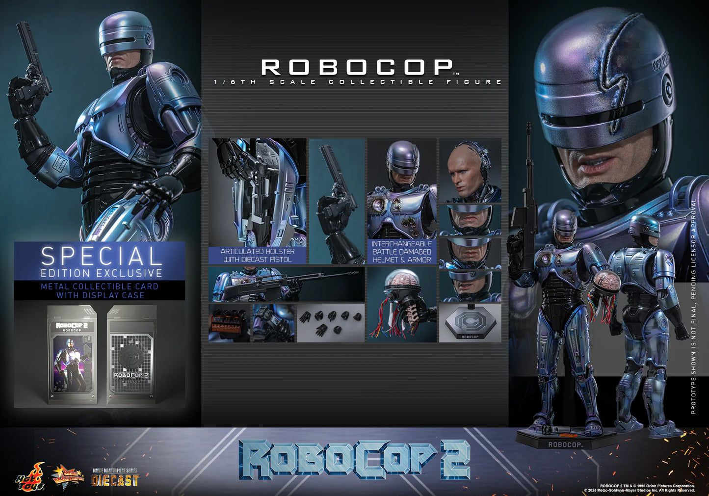 RoboCop Hot Toys Peter Weller RoboCop 2 MMS827D74 Licensed Action Figure