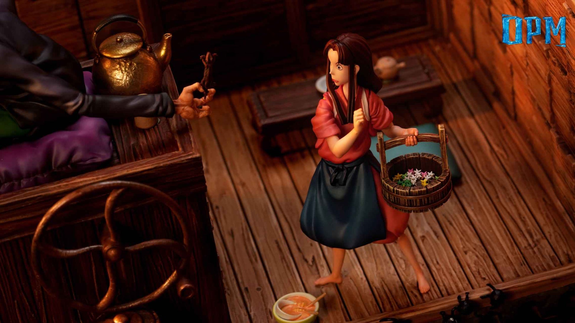 Spirited Away OPM Studio Chihiro Ogino & Kamaji & Lin Resin Statue
