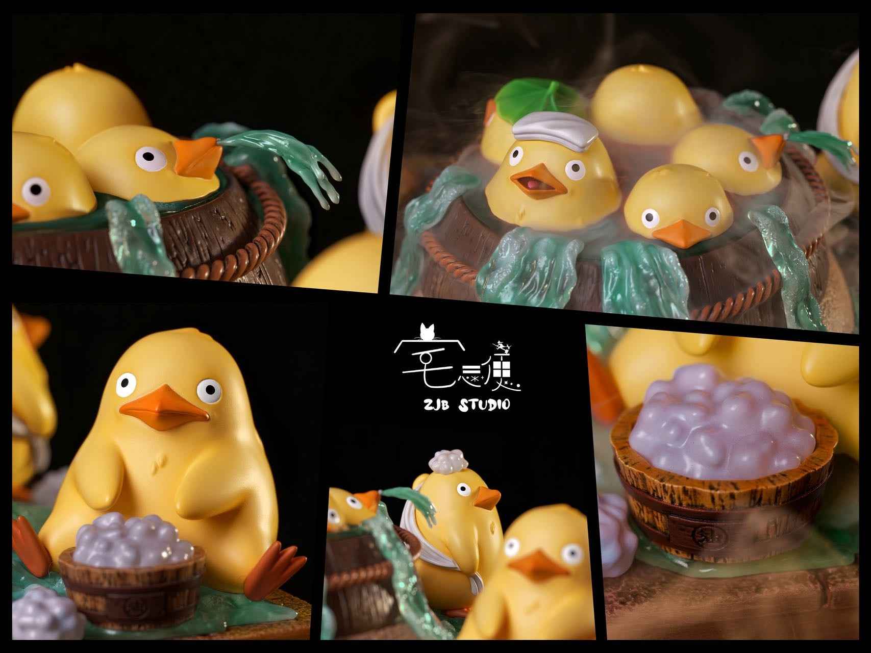 Spirited Away ZJB Studio Little Yellow Duck Bathing Resin Statue