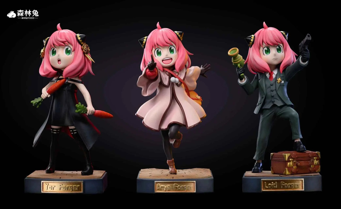 Spy x Family Forest Rabbit Anya & Loid & Yor Forger Cosplay Resin Statue