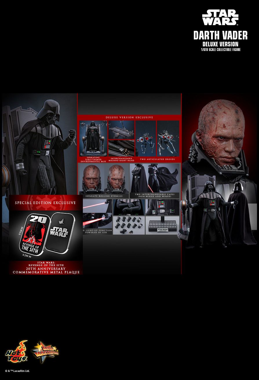 Star Wars Hot Toys Darth Vader MMS810 MMS811 Licensed Action Figure