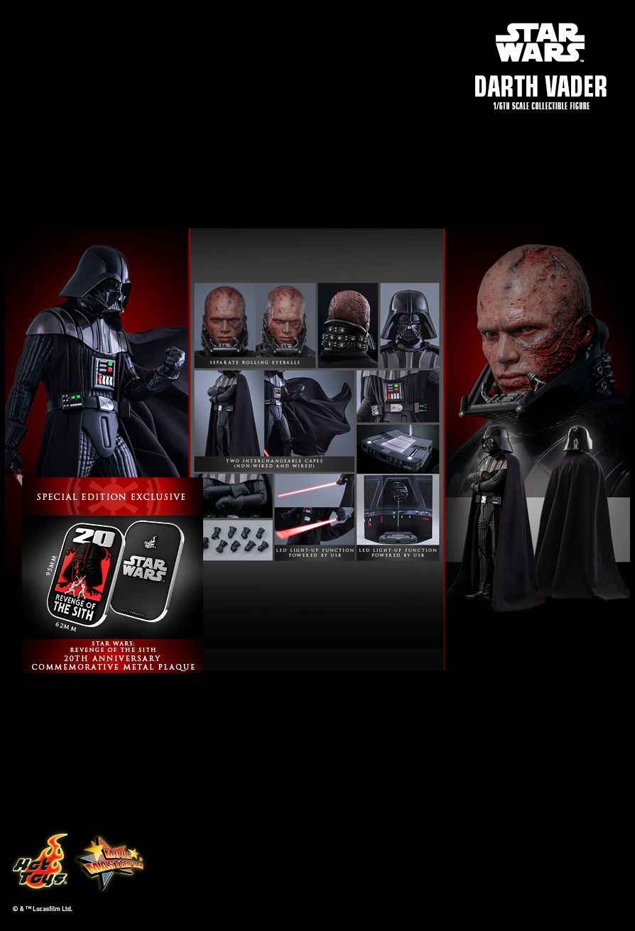 Star Wars Hot Toys Darth Vader MMS810 MMS811 Licensed Action Figure