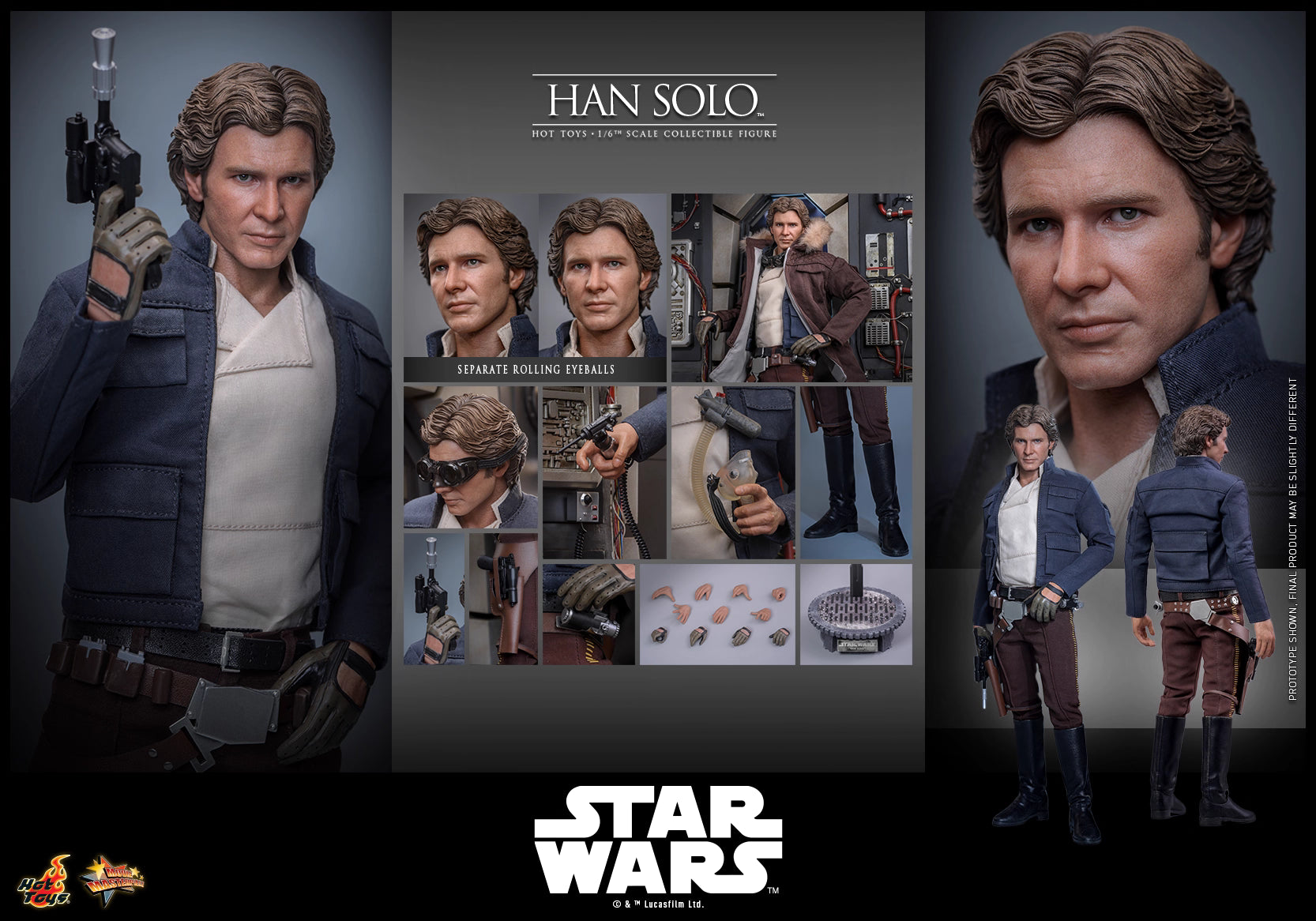 Star Wars Hot Toys Episode V: The Empire Strikes Back Han Solo MMS846 1/6 Licensed Action Figure