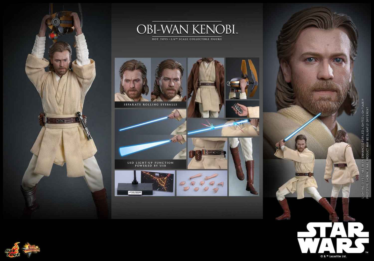 Star Wars Hot Toys Obi-Wan Kenobi MMS808 Licensed Action Figure