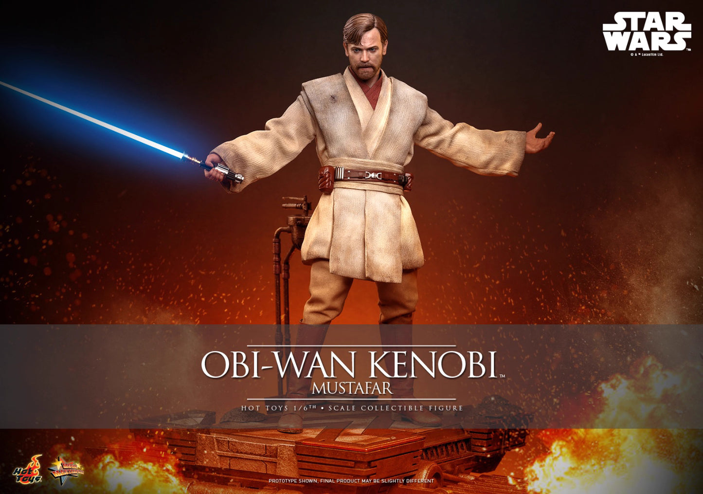 Star Wars Hot Toys Star Wars: Episode III Revenge of the Sith Obi-Wan Kenobi (Mustafar) MMS843 1/6 Licensed Action Figure