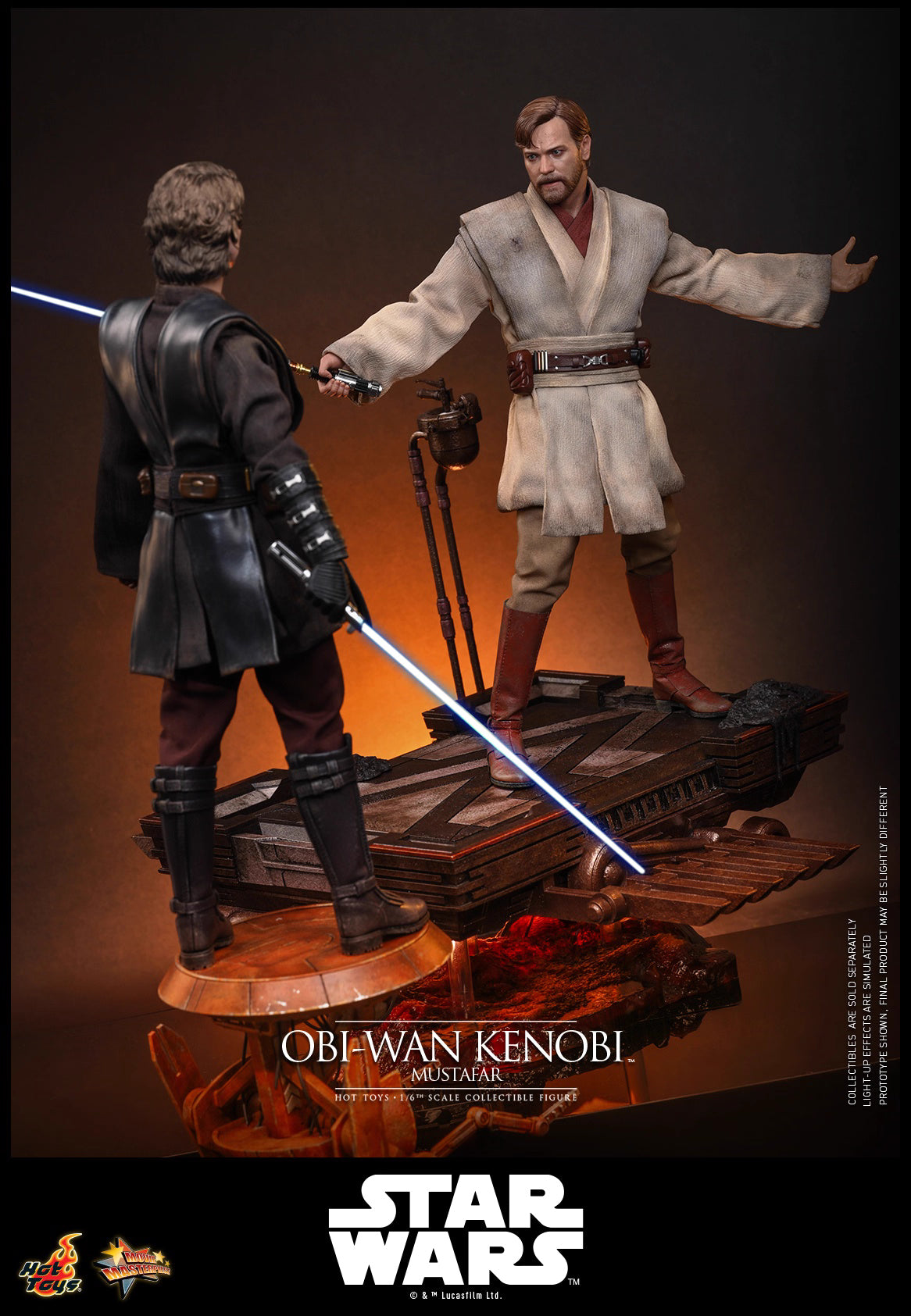 Star Wars Hot Toys Star Wars: Episode III Revenge of the Sith Obi-Wan Kenobi (Mustafar) MMS843 1/6 Licensed Action Figure