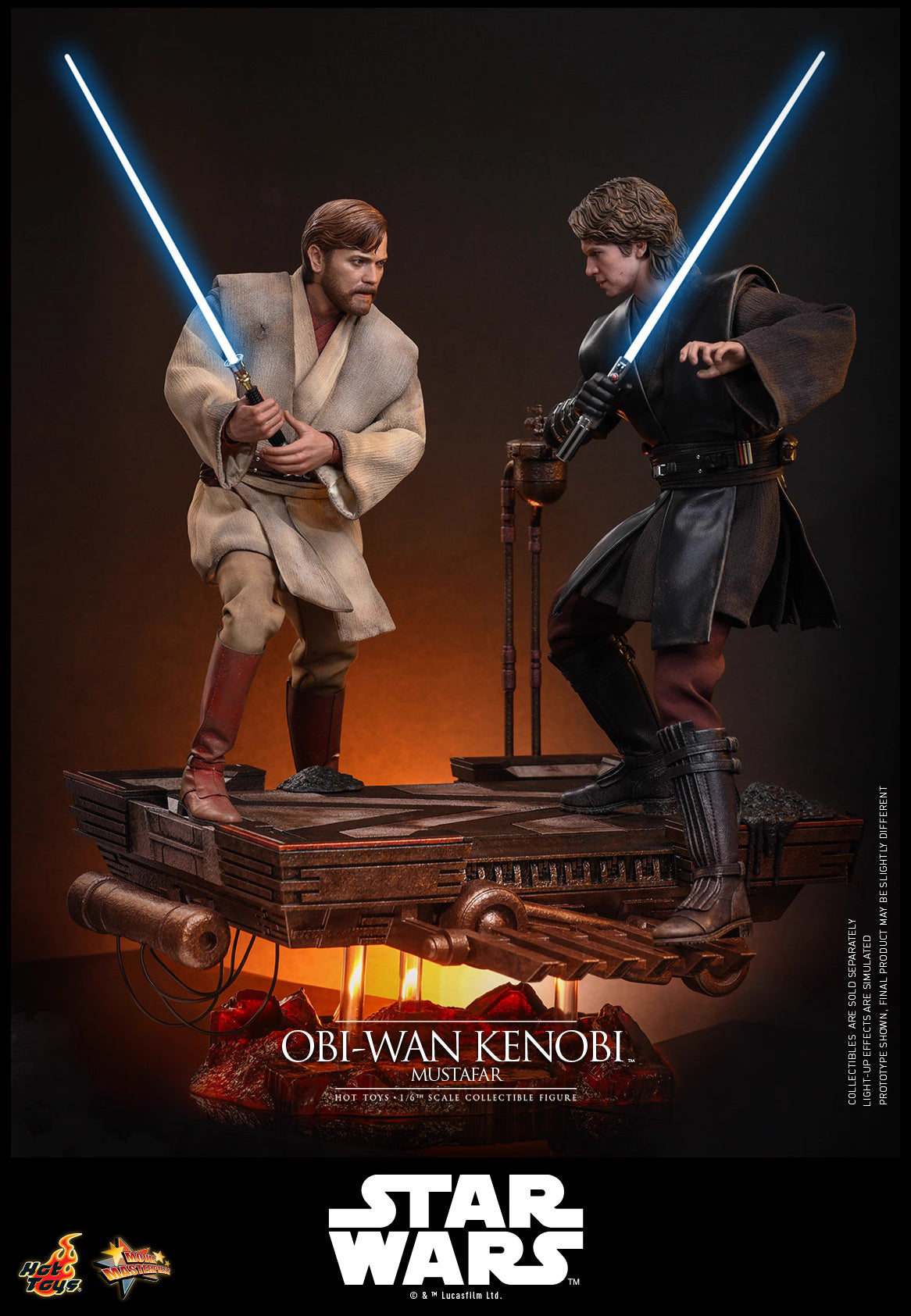 Star Wars Hot Toys Star Wars: Episode III Revenge of the Sith Obi-Wan Kenobi (Mustafar) MMS843 1/6 Licensed Action Figure