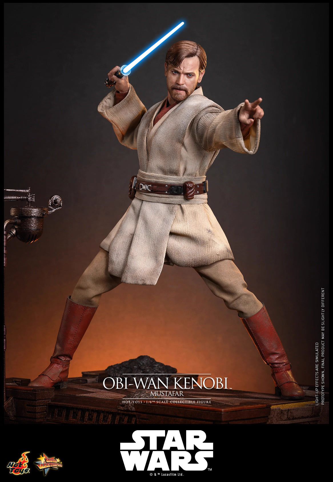 Star Wars Hot Toys Star Wars: Episode III Revenge of the Sith Obi-Wan Kenobi (Mustafar) MMS843 1/6 Licensed Action Figure