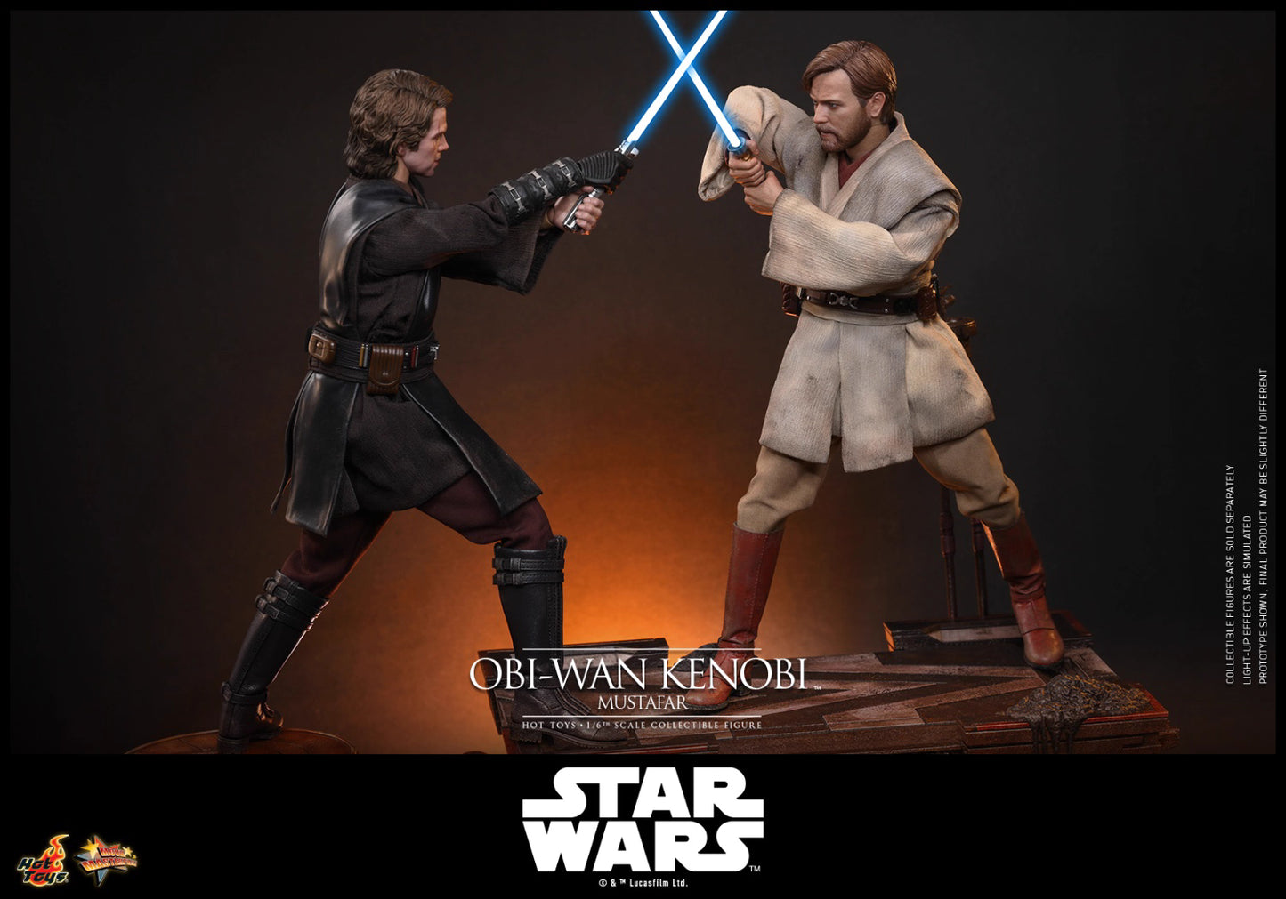 Star Wars Hot Toys Star Wars: Episode III Revenge of the Sith Obi-Wan Kenobi (Mustafar) MMS843 1/6 Licensed Action Figure