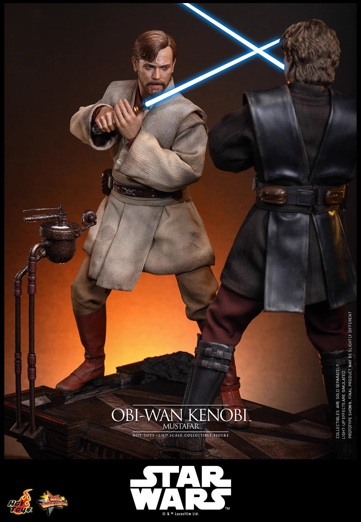 Star Wars Hot Toys Star Wars: Episode III Revenge of the Sith Obi-Wan Kenobi (Mustafar) MMS843 1/6 Licensed Action Figure