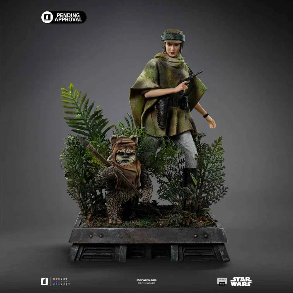 Star Wars Iron Studio Leia and Wicket LUCSWR126625-10 1/10 Licensed Resin Statue
