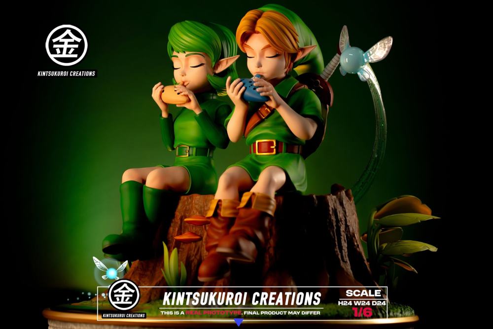 The Legend of Zelda Kintsukuroi Creations Link & Saria Diorama Resin Statue