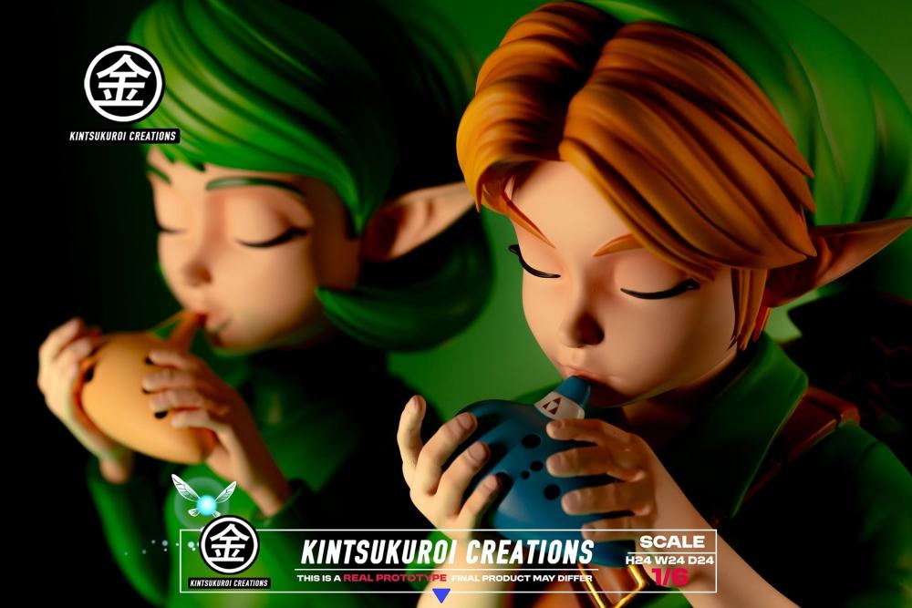 The Legend of Zelda Kintsukuroi Creations Link & Saria Diorama Resin Statue