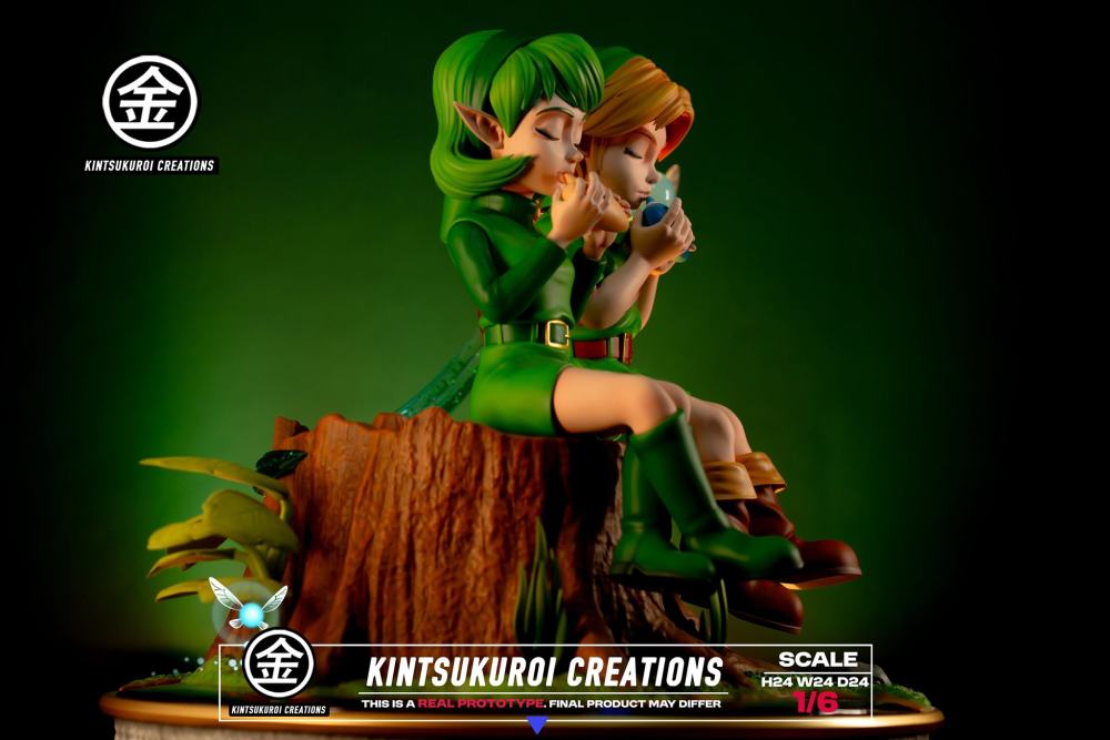 The Legend of Zelda Kintsukuroi Creations Link & Saria Diorama Resin Statue