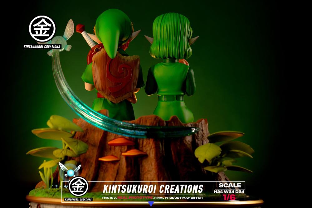 The Legend of Zelda Kintsukuroi Creations Link & Saria Diorama Resin Statue