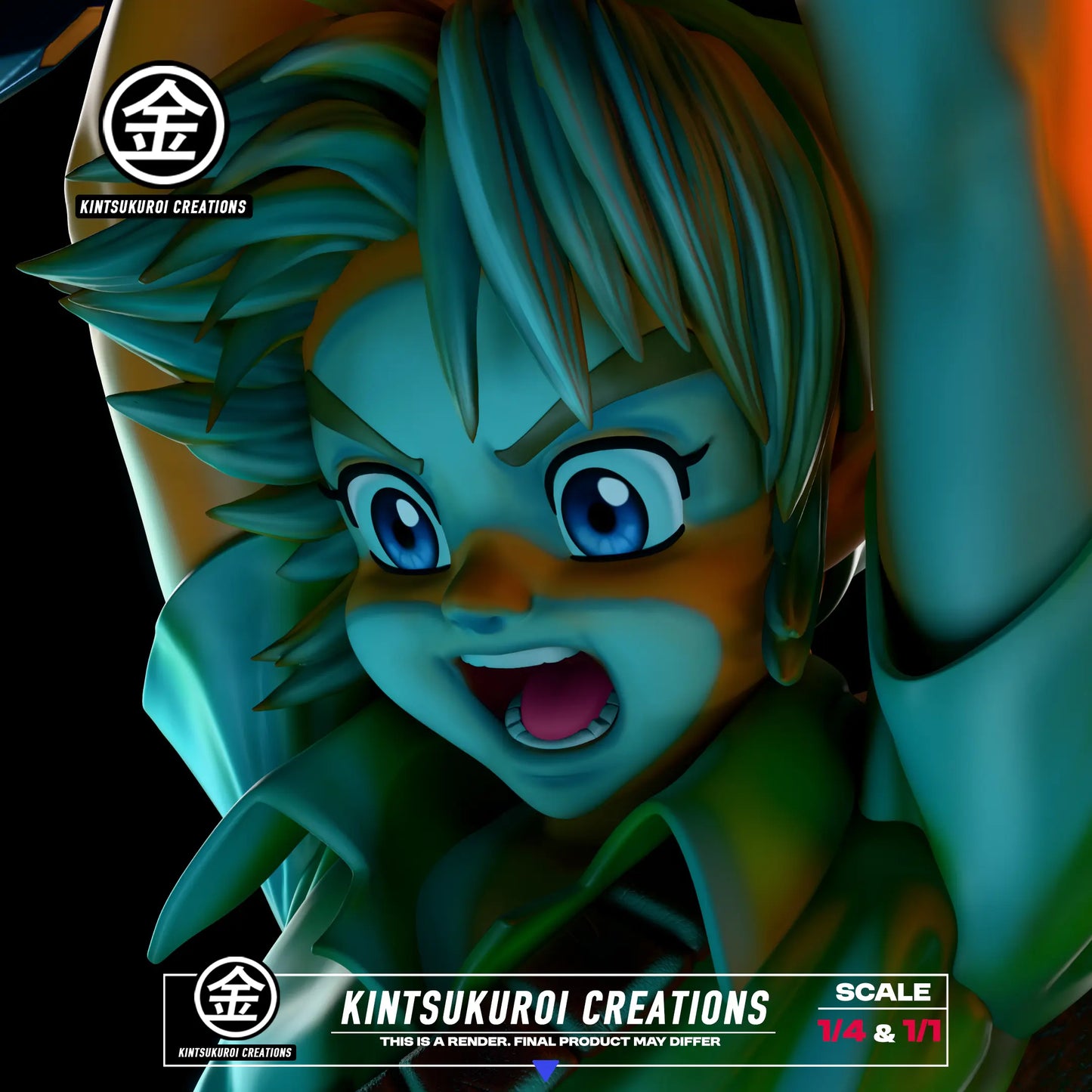 The Legend of Zelda Kintsukuroi Creations Studio Young Link Pulling Master Sword Resin Statue