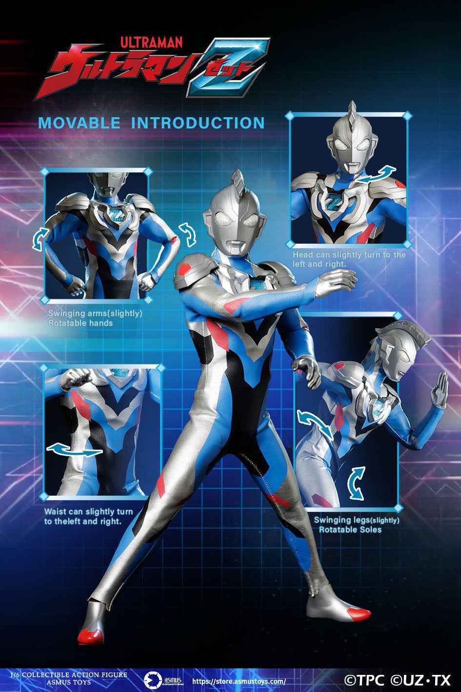Ultraman Asmus Toys Ultraman Ultraman Zeta ULT003 Licensed Action Figure
