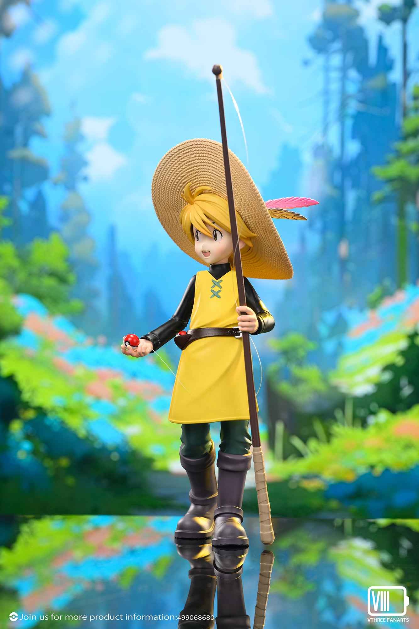 Pokémon ~ V3 "V Three" Fanart Studio ~ Yellow "The Healer" Animation Special Trainer ~ Statue - Santoryu Resins Collectors