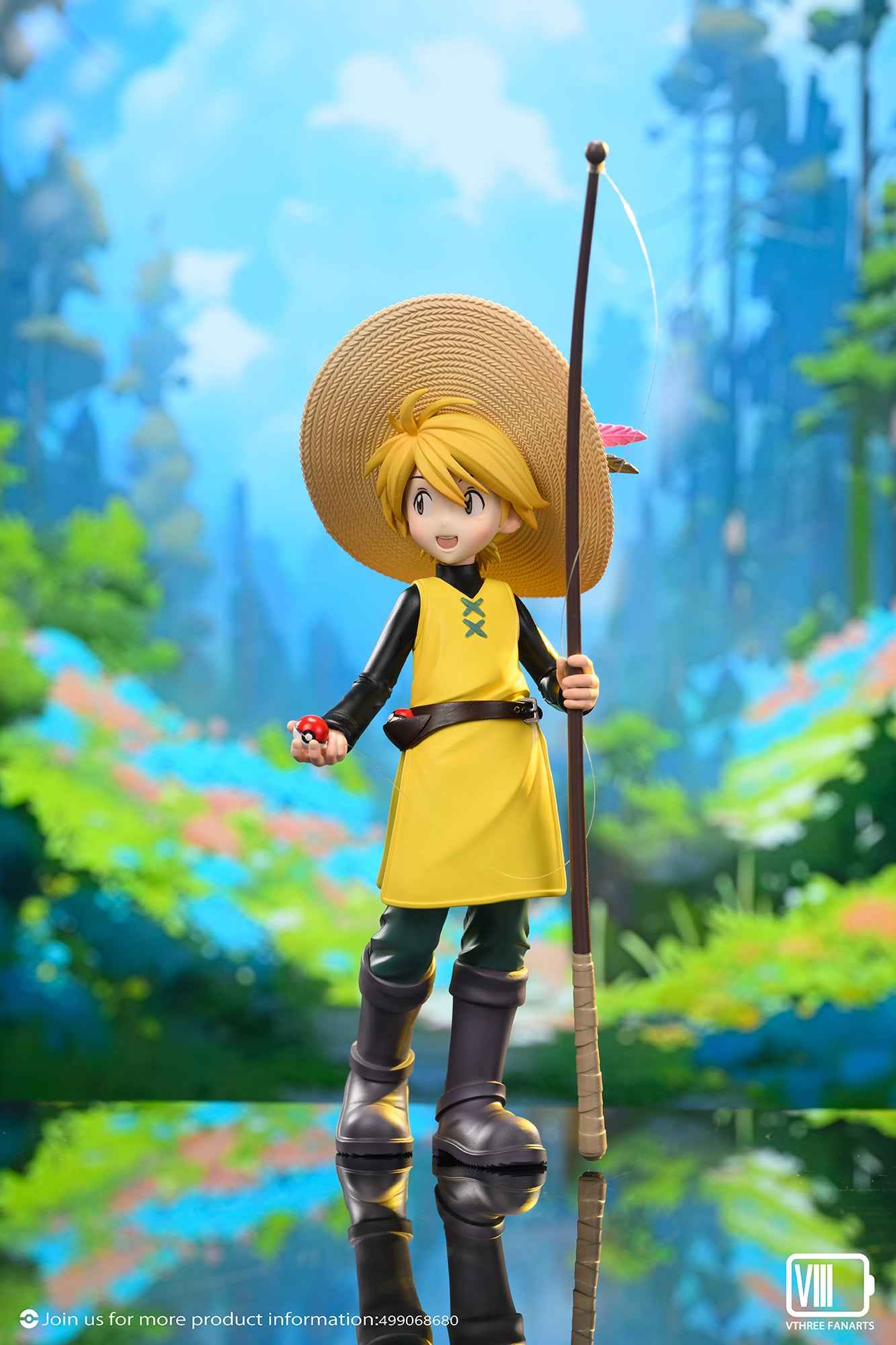 Pokémon ~ V3 "V Three" Fanart Studio ~ Yellow "The Healer" Animation Special Trainer ~ Statue - Santoryu Resins Collectors