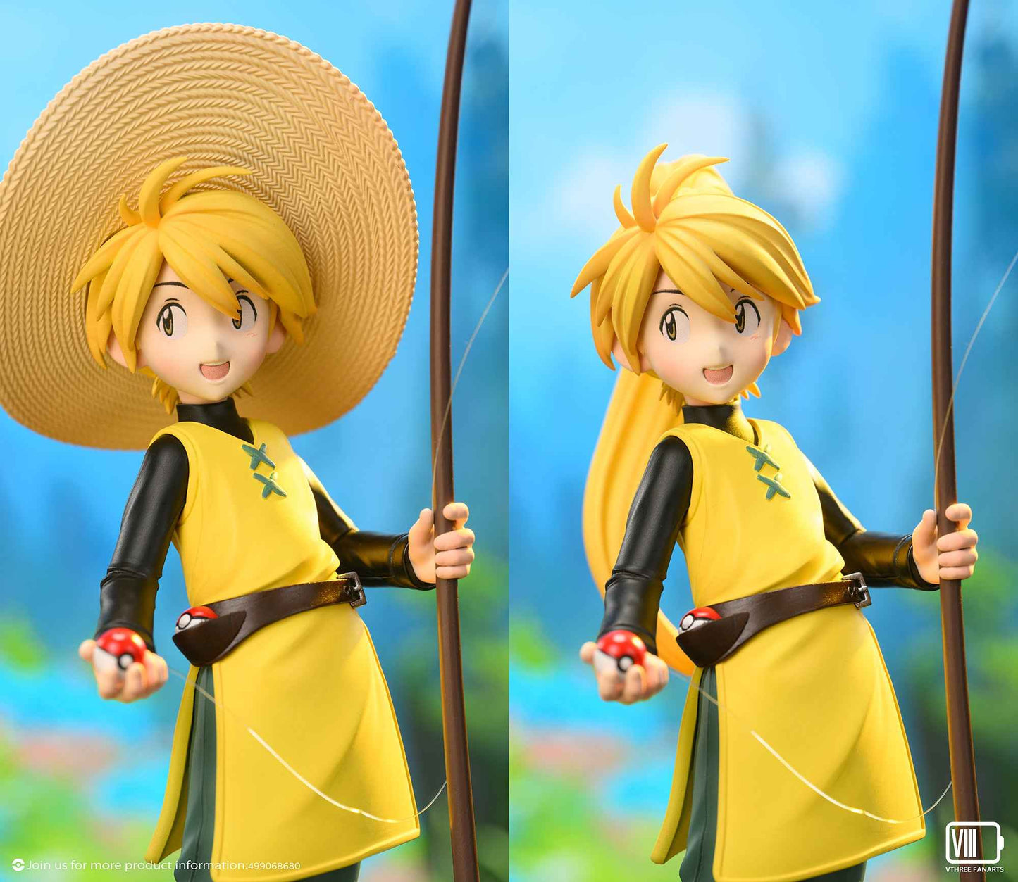 Pokémon ~ V3 "V Three" Fanart Studio ~ Yellow "The Healer" Animation Special Trainer ~ Statue - Santoryu Resins Collectors