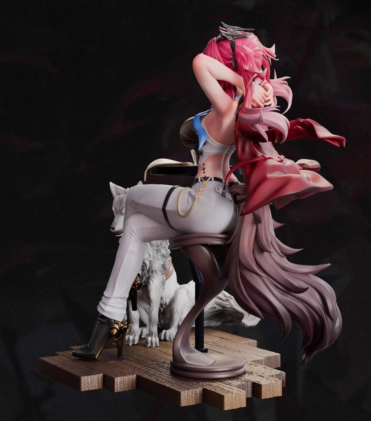Wuthering Waves Mi Yin Studio Flame Wolf Star in the Cafe Lupa Resin Statue