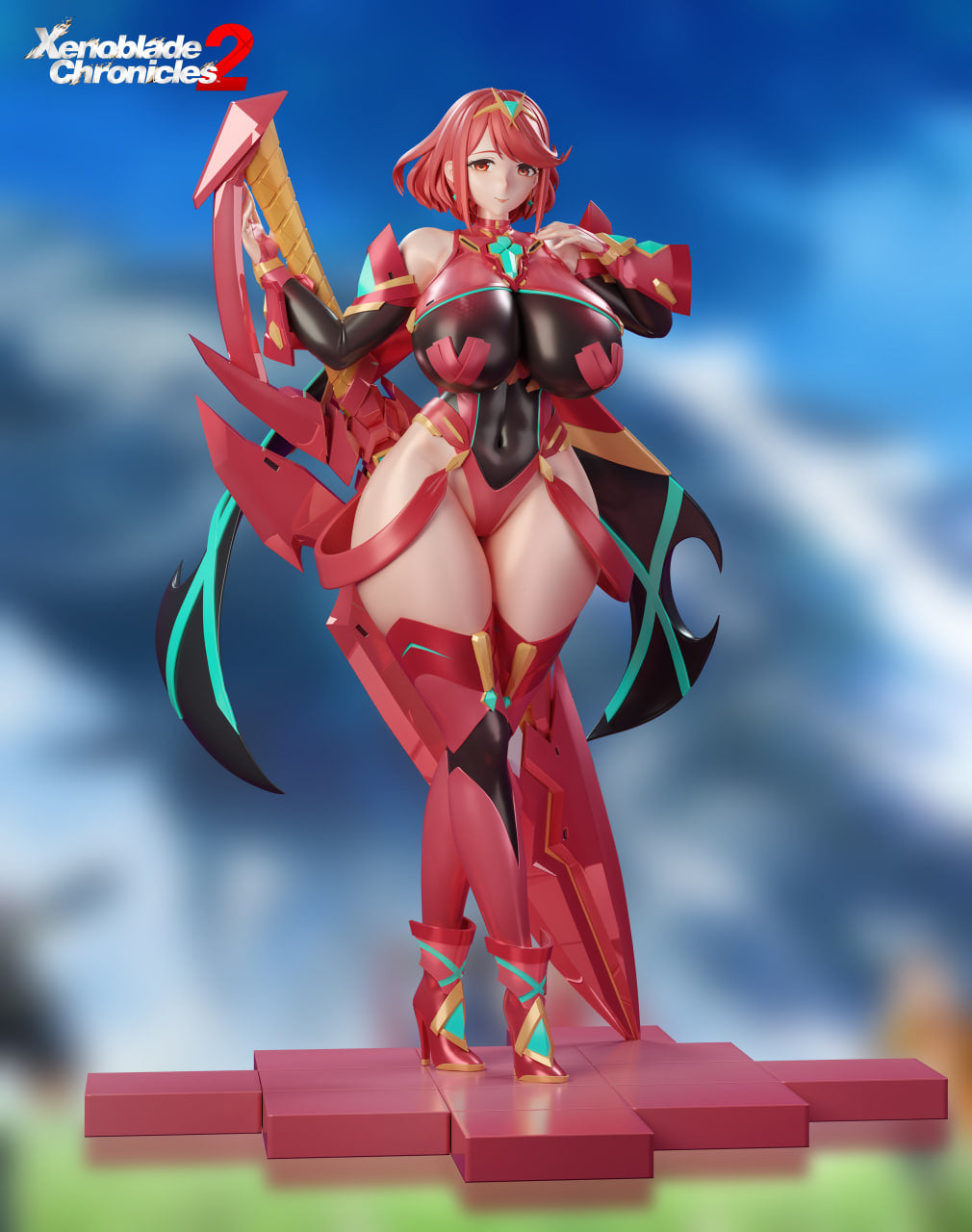 Xenoblade Chronicles BGA Studio Mythra & Pyra Resin Statue
