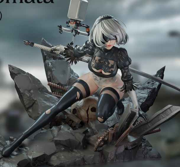 NieR:Automata ~ Crow Studio ~ YoRHa No. 2 Type B "2B" ~ +18 Resin Statue - Santoryu Resins Collectors