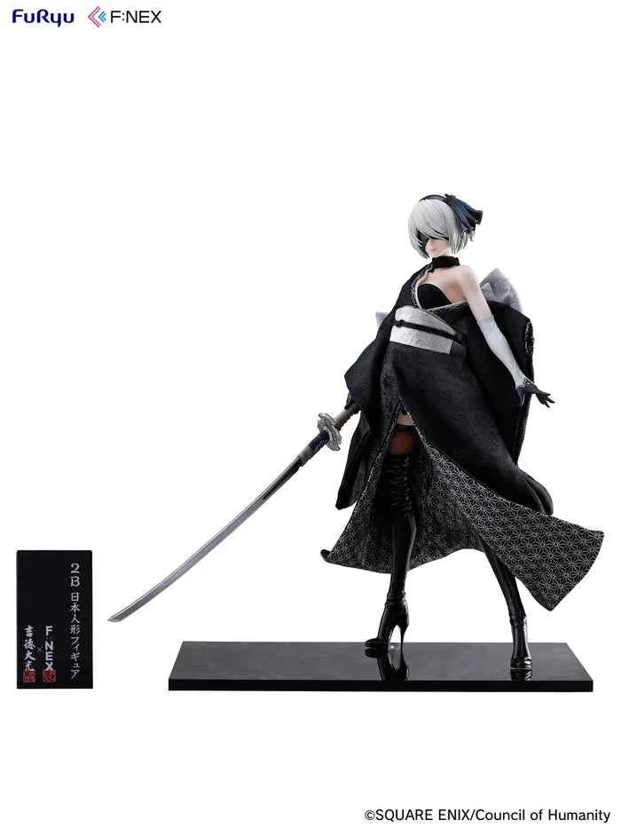 NieR:Automata ~ F:Nex & Yoshitoku Studio "Nihon Ningyou (FuRyu)" ~ YoRHa No. 2 Type B "2B" ~ Licensed PVC Figure - Santoryu Resins Collectors