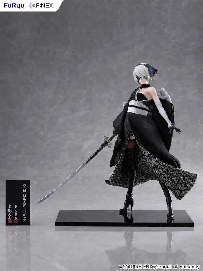 NieR:Automata ~ F:Nex & Yoshitoku Studio "Nihon Ningyou (FuRyu)" ~ YoRHa No. 2 Type B "2B" ~ Licensed PVC Figure - Santoryu Resins Collectors