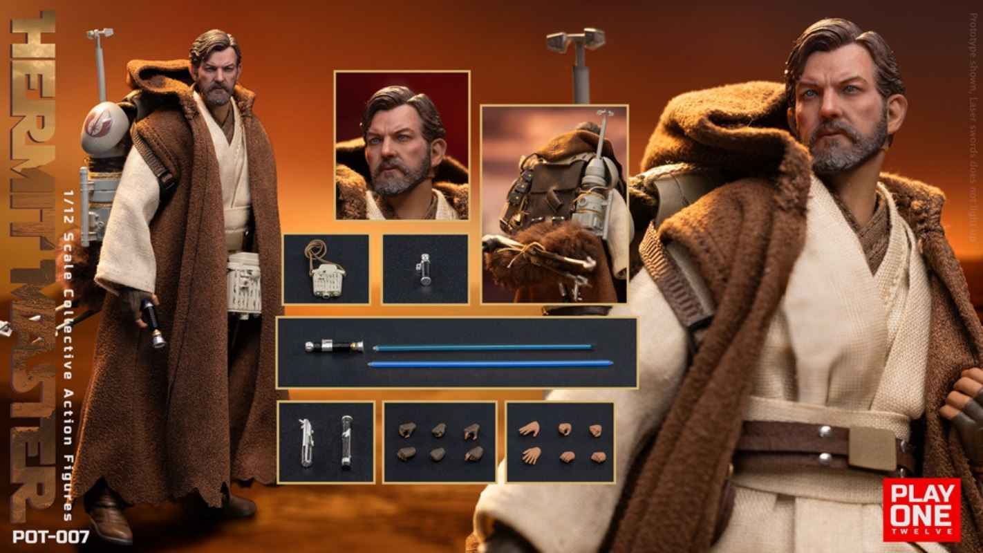 Star Wars ~ Play One Twelve Studio ~ Hermit Jedi Master Obi-Wan "Ben" Kenobi ~ Licensed Action Figure - Santoryu Resins Collectors