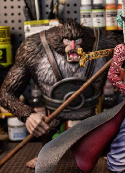 One Piece ~ Domination Studio ~ Dracule Mihawk x Baboon ~ Resin Statue