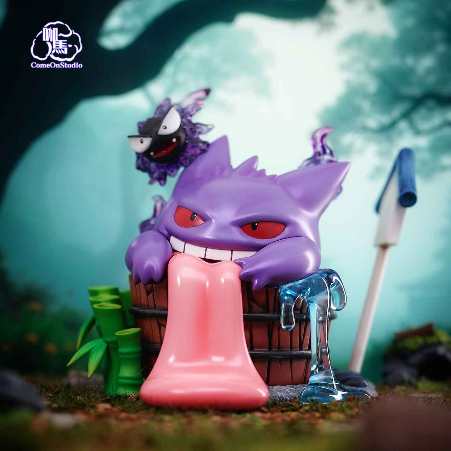 Pokémon Come On Studio Gengar & Gastly Bathing Resin Statue