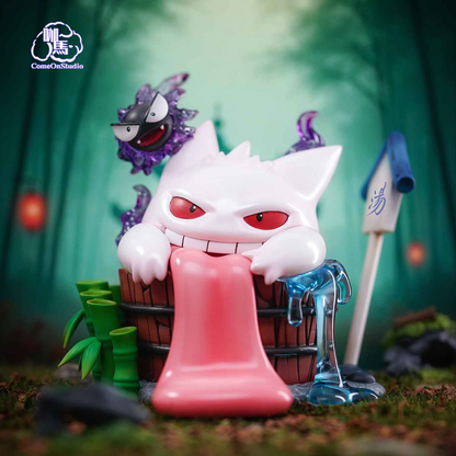 Pokémon Come On Studio Gengar & Gastly Bathing Resin Statue