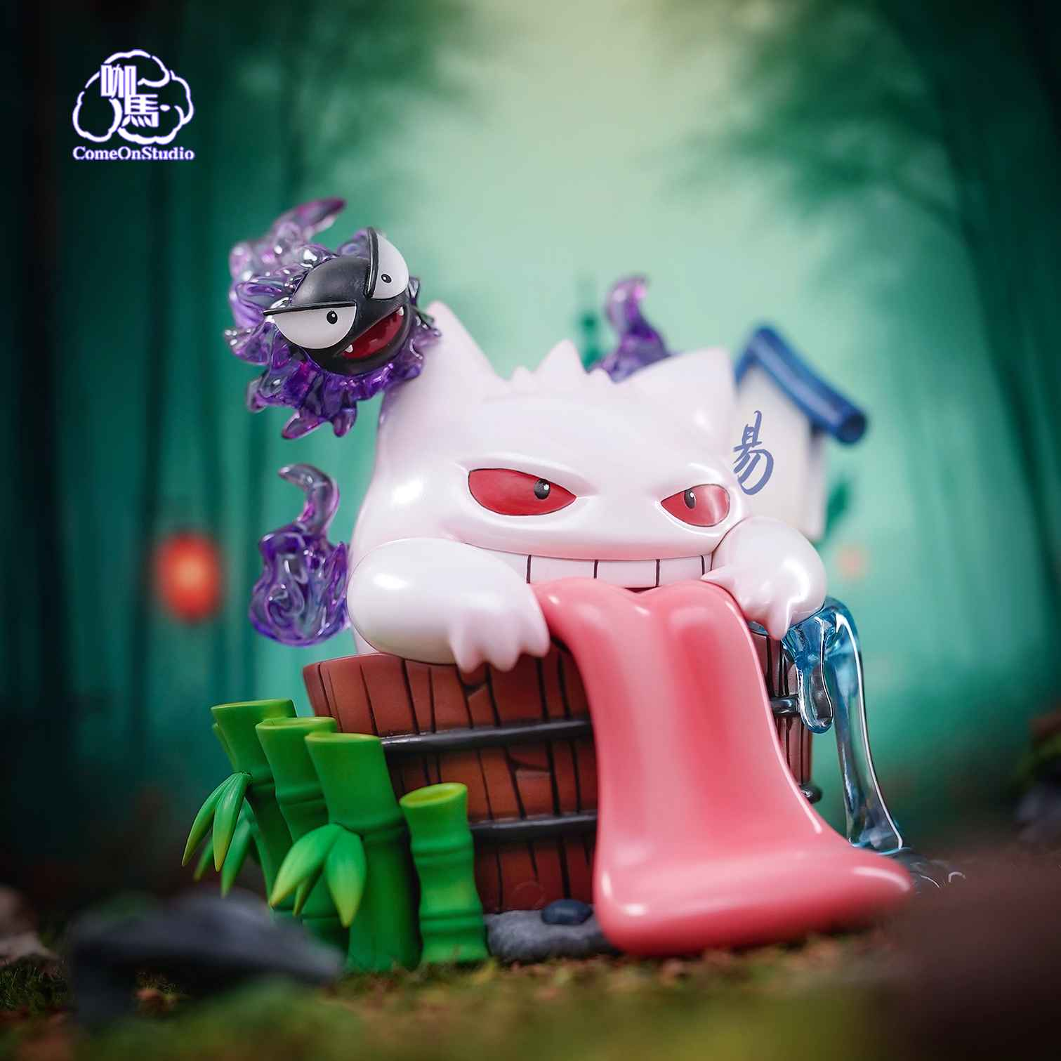 Pokémon Come On Studio Gengar & Gastly Bathing Resin Statue