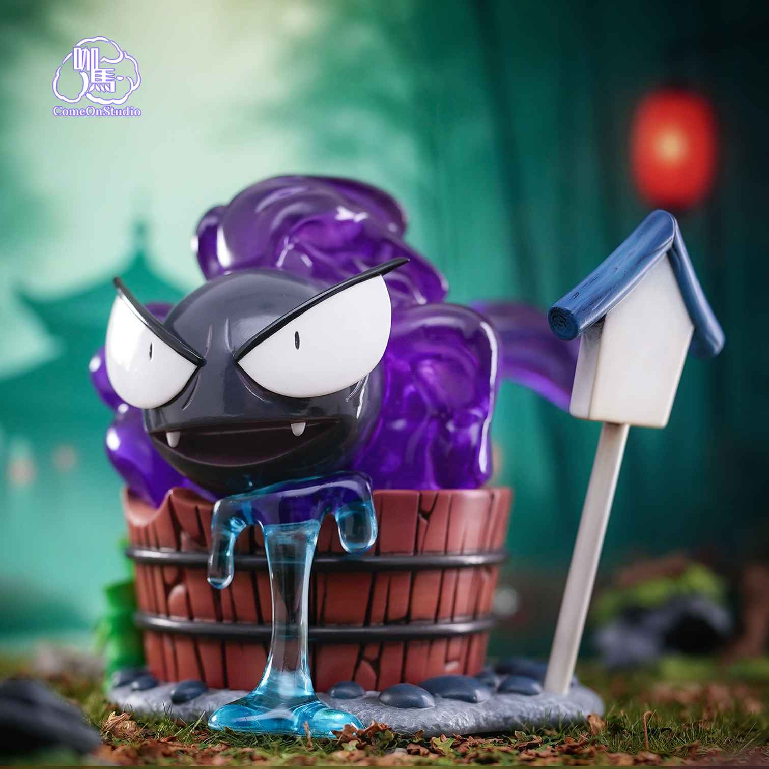 Pokémon Come On Studio Gengar & Gastly Bathing Resin Statue