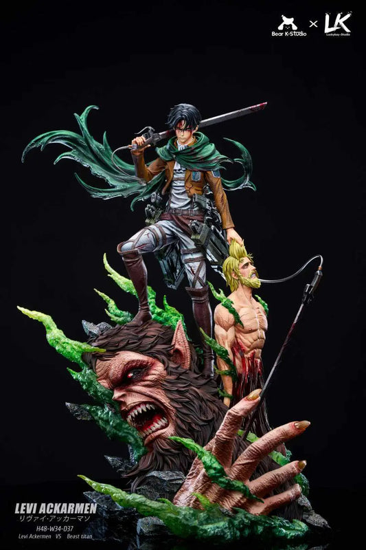 Attack on Titan Bear K (BK) & Lucky Kay (LK) Studio Levi Ackerman Resin Statue