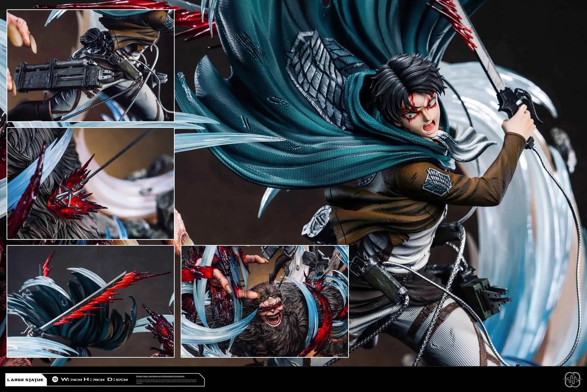 Attack on Titan Hertz Studio Ackerman Levi vs Zeke Resin Statue