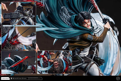 Attack on Titan Hertz Studio Ackerman Levi vs Zeke Resin Statue