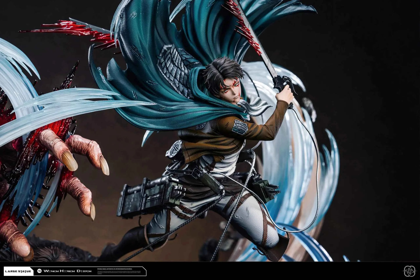 Attack on Titan Hertz Studio Ackerman Levi vs Zeke Resin Statue