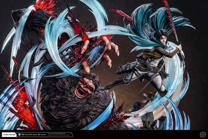 Attack on Titan Hertz Studio Ackerman Levi vs Zeke Resin Statue